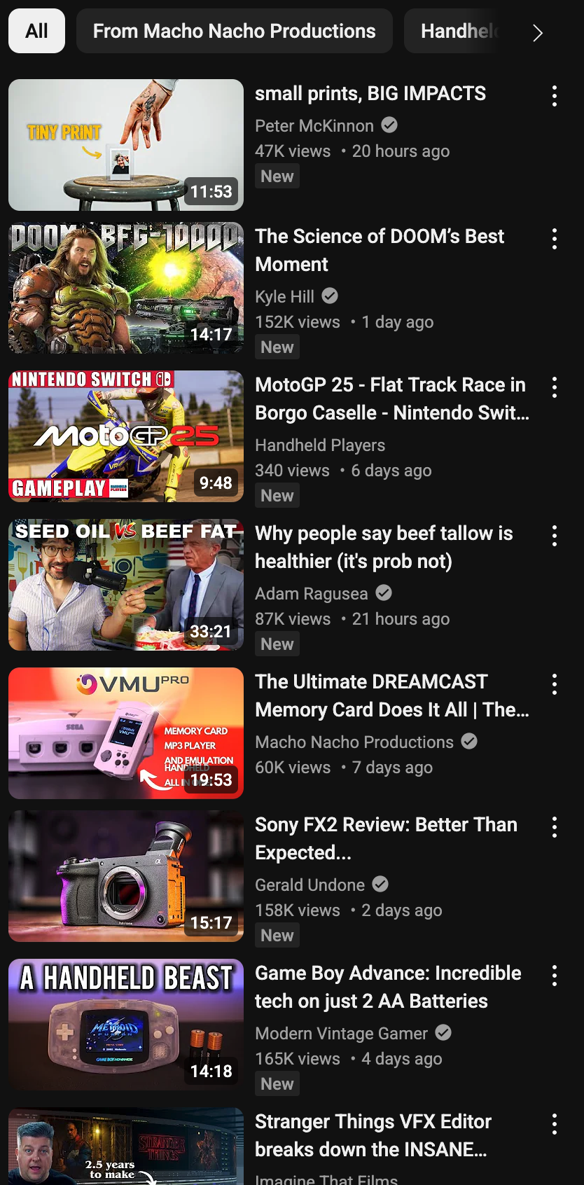 Sidebar suggestions next to a YouTube video